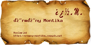 Örmény Montika névjegykártya
